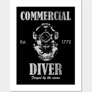 Commercial Diver (distressed) Posters and Art